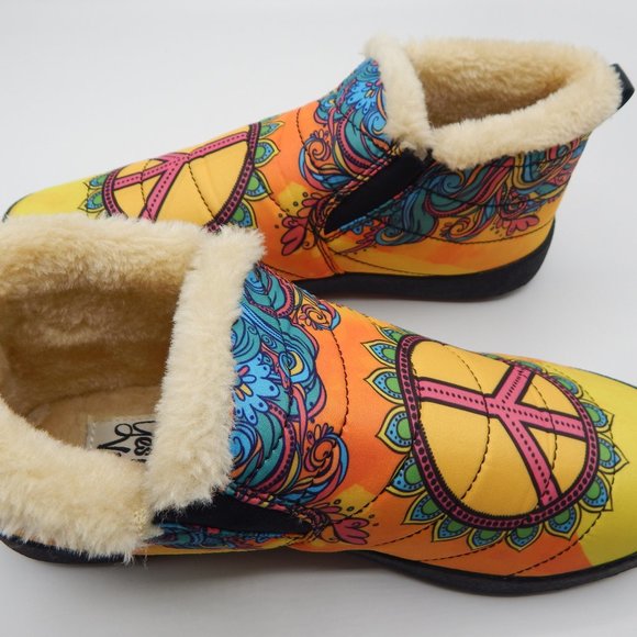 Yes We Vibe Shoes Yes We Vibe Peace And Love Slip On Booties Winter Yes we vibe shoes yes we vibe peace and love slip on booties winter